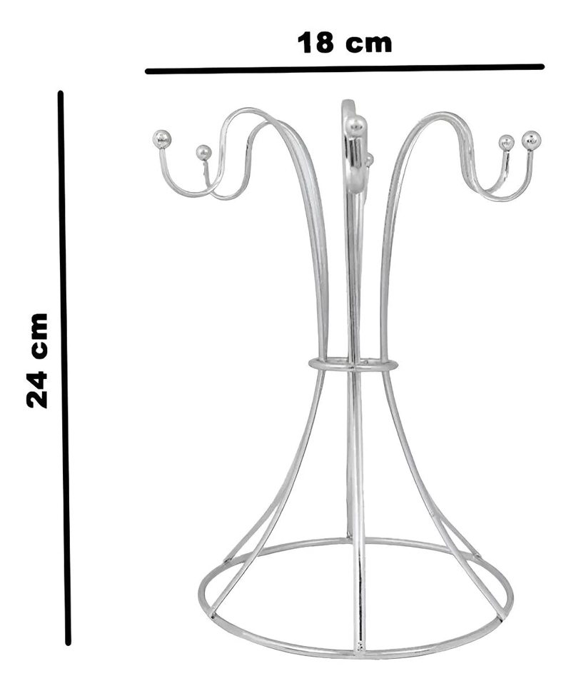 ATRIL SOPORTE COLGADOR PARA 6 TAZAS DE ACERO INOXIDABLE - 5