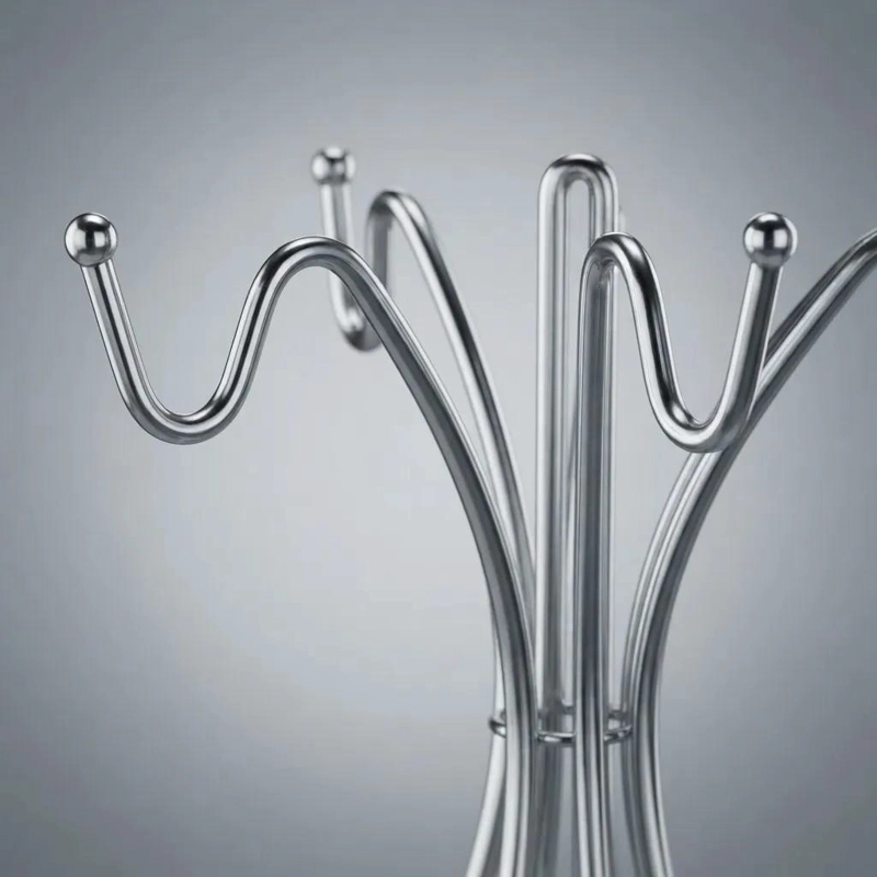 ATRIL SOPORTE COLGADOR PARA 6 TAZAS DE ACERO INOXIDABLE - 8