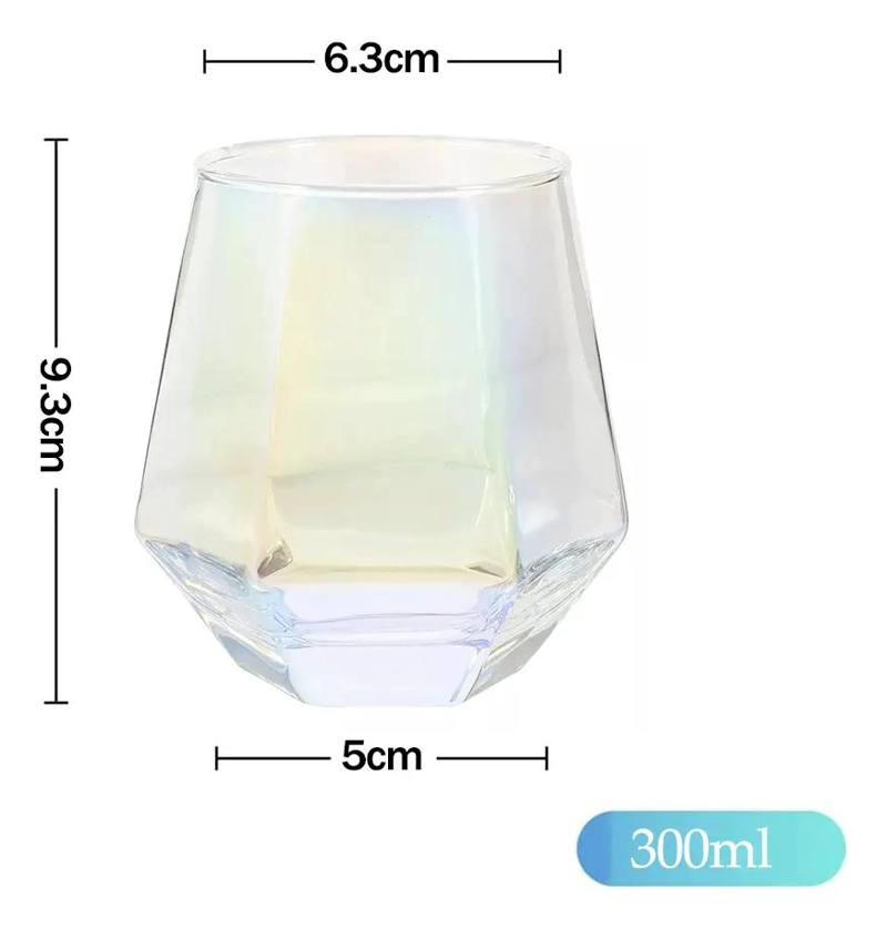 SET DE 2 VASOS DE CRISTAL HEXAGONALES PARA BEBIDAS 300ML - 2