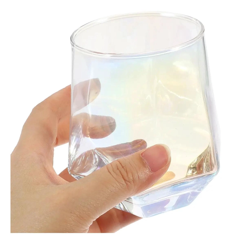 SET DE 2 VASOS DE CRISTAL HEXAGONALES PARA BEBIDAS 300ML - 7