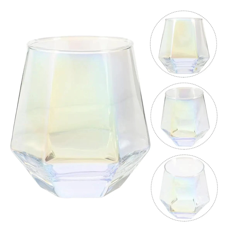 SET DE 2 VASOS DE CRISTAL HEXAGONALES PARA BEBIDAS 300ML - 8