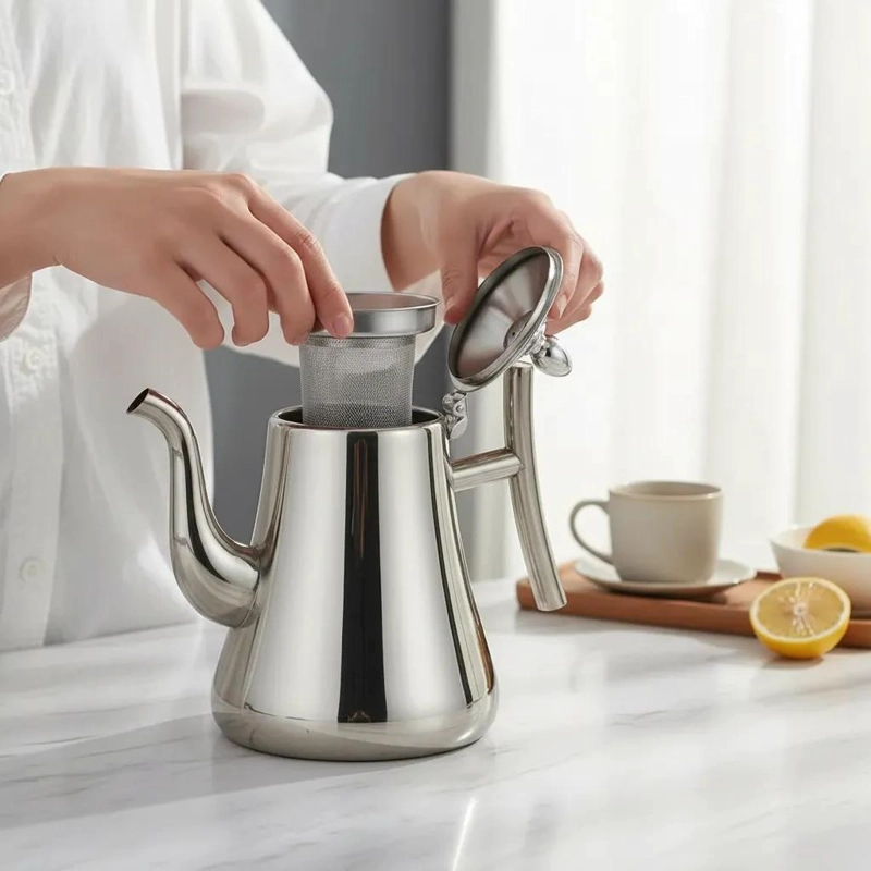 TETERA DE ACERO INOXIDABLE CON FILTRO PARA INFUSIONES 1 L - 1