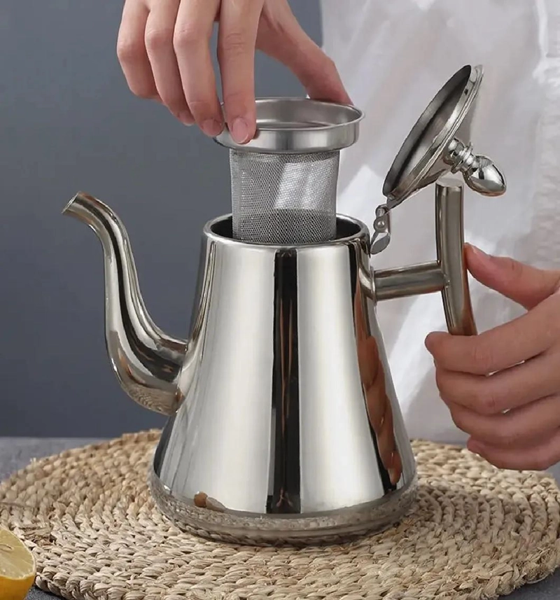 TETERA DE ACERO INOXIDABLE CON FILTRO PARA INFUSIONES 1 L - 8