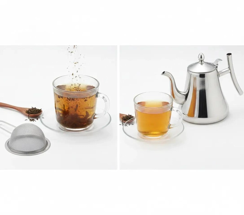 TETERA DE ACERO INOXIDABLE CON INFUSOR CUELLO CISNE 1 LITRO - 5