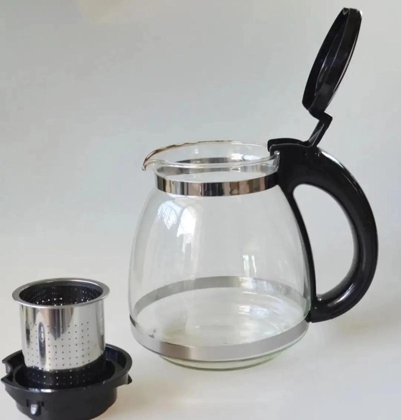 JARRA DE VIDRIO CON FILTRO DE ALUMINIO PARA INFUSIONES 900ML - 6