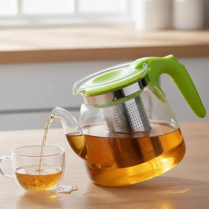 TETERA DE VIDRIO CON FILTRO METALICO PARA INFUSIONES 1500ML - 4