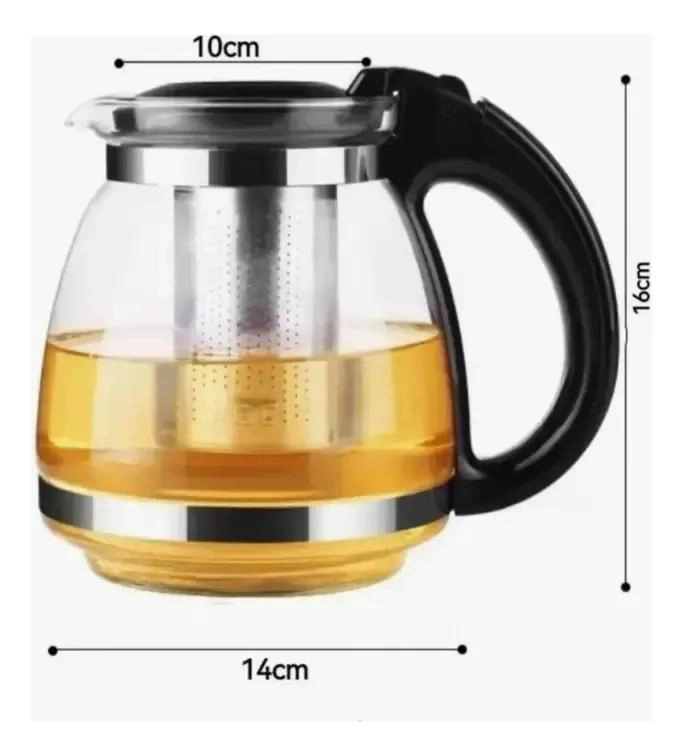 TETERA DE VIDRIO CON FILTRO METALICO PARA INFUSIONES 1500ML - 5