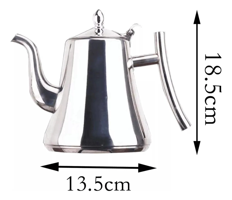 TETERA DE ACERO INOXIDABLE PULIDO 1.0L CON FILTRO INCORPORADO - 4