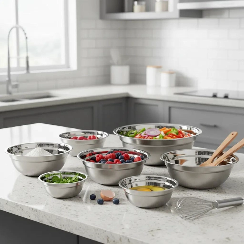 SET DE 6 BOWLS DE ACERO INOXIDABLE PARA COCINA Y REPOSTERIA - 7
