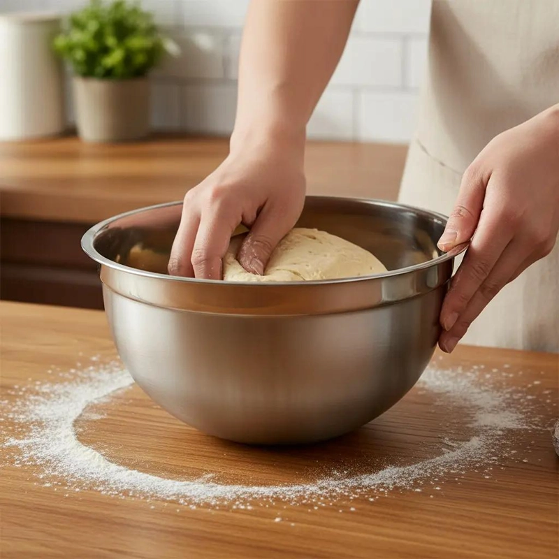 BOWL PROFUNDO DE ACERO INOXIDABLE DE 26 CM PARA COCINA - 1