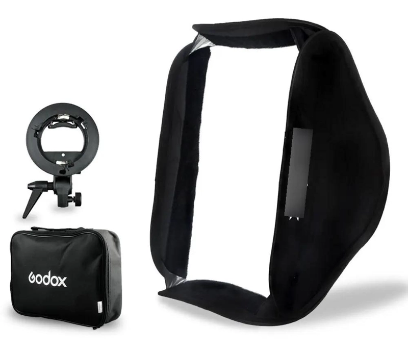 SOPORTE DE FLASH CON SOFTBOX PLEGABLE DE 60X60 CM - 9