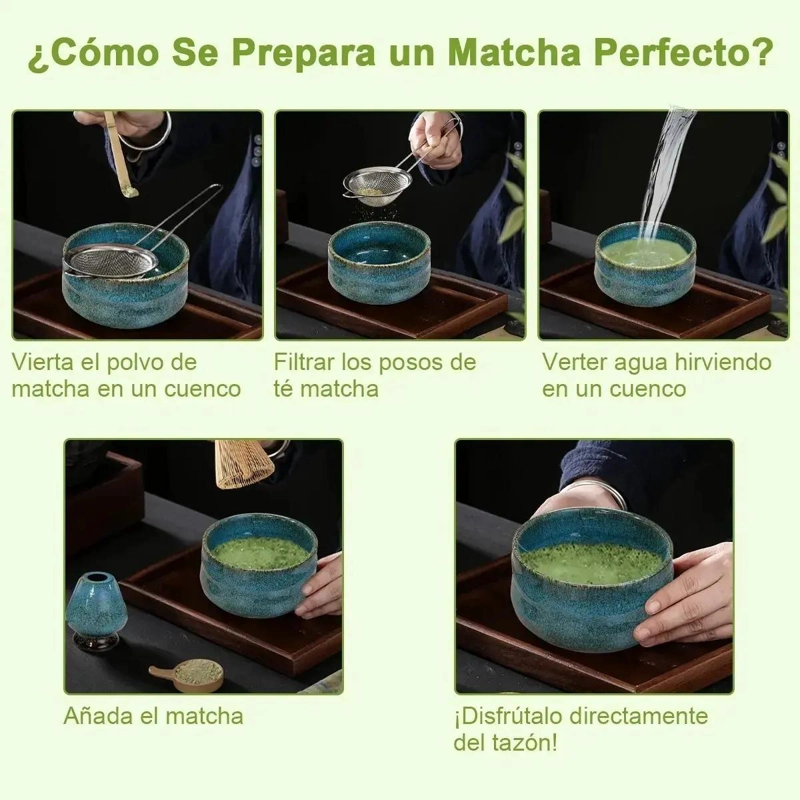 SET COMPLETO DE TE  MATCHA CON UTENSILIOS DE BAMBU - 5
