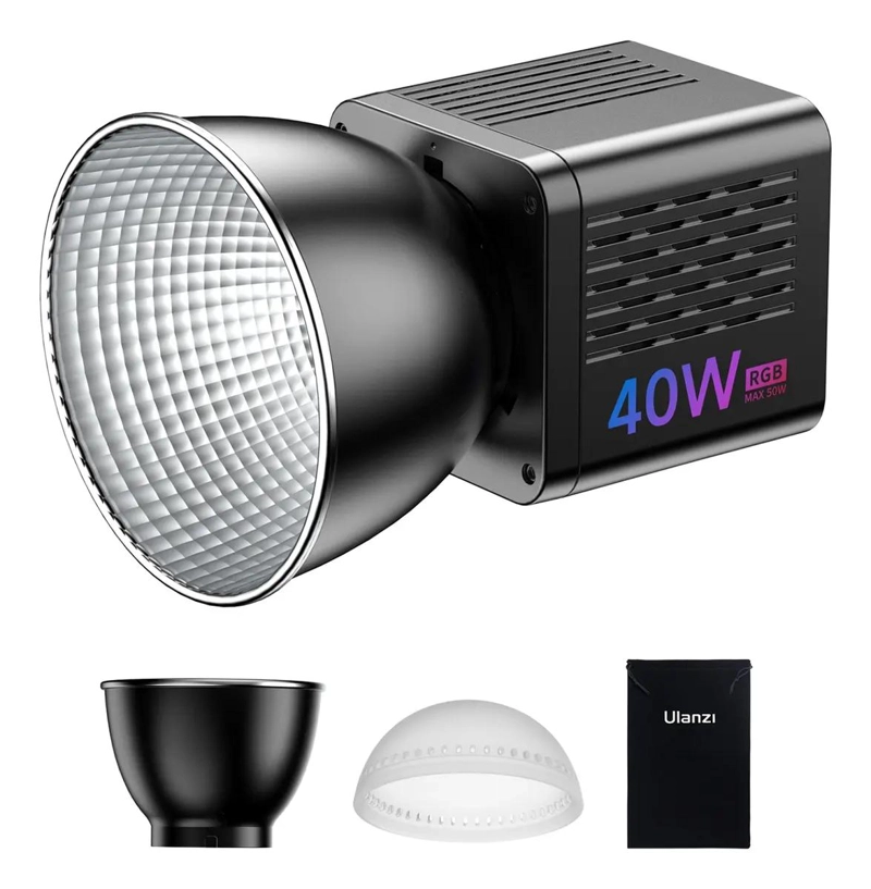 LUZ LED RGB ULANZI L024 CON ESTRUCTURA NEGRA Y MULTIPLES COLORES - 1