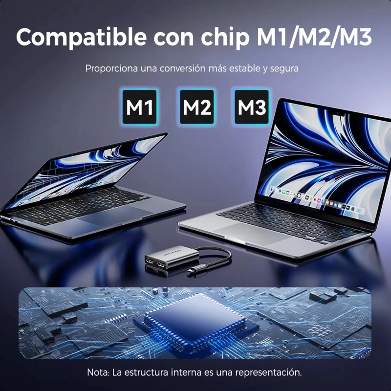 ADAPTADOR USB-C A DUAL HDMI MST 4K 60HZ PARA DOBLE MONITOR - 3