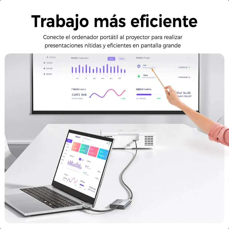 ADAPTADOR USB-C A DUAL HDMI MST 4K 60HZ PARA DOBLE MONITOR - 5