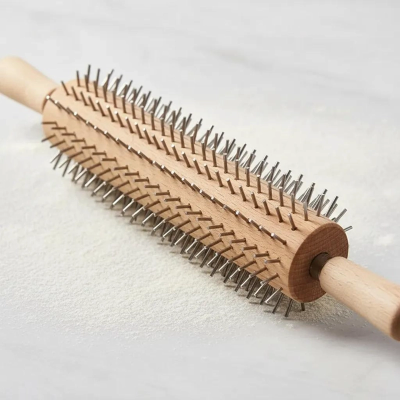 PICADOR DE MASA DE MADERA CON RODAMIENTO DE 40 CM PARA COCINA - 3