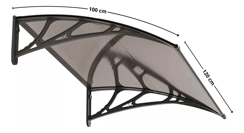 ALERO CURVO 1.0X1.20MT BRONCE PARA PROTECCION EXTERIOR - 2