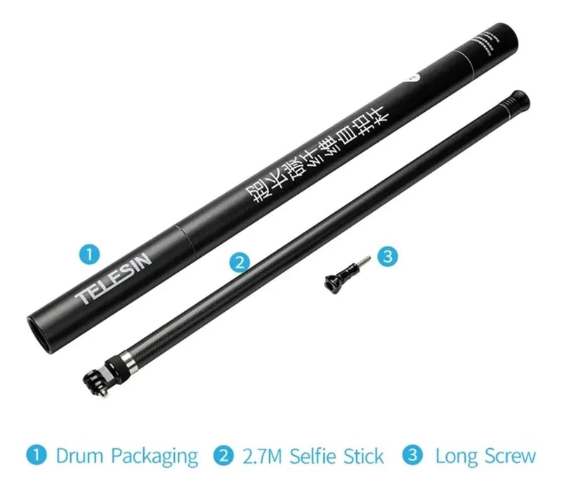 BASTON SELFIE EXTENSIBLE DE FIBRA DE CARBONO 2.7M - 5