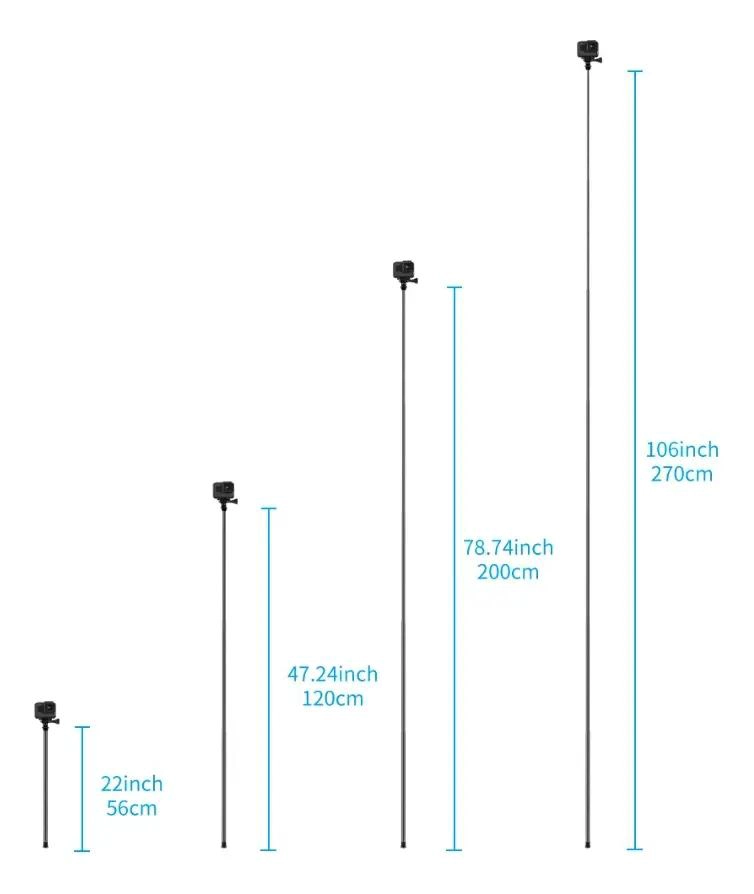 BASTON SELFIE EXTENSIBLE DE FIBRA DE CARBONO 2.7M - 6