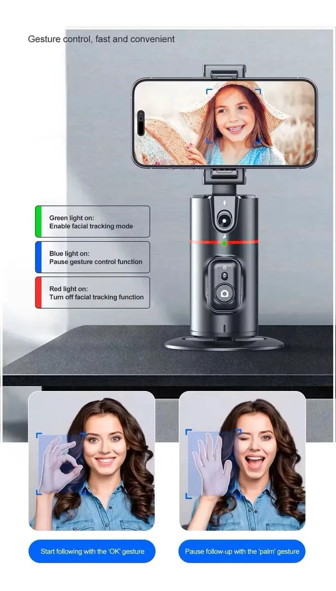 TRIPODE 360° CON SEGUIMIENTO FACIAL AUTOMATICO PARA GRABACIONES - 2
