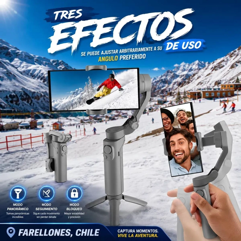 ESTABILIZADOR GIMBAL 3 EJES PARA CELULARES CON TRIPODE - 4
