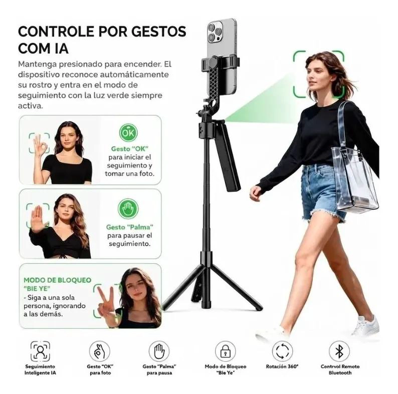 TRIPODE INTELIGENTE CON SEGUIMIENTO Y GIRO 360 GRADOS - 3