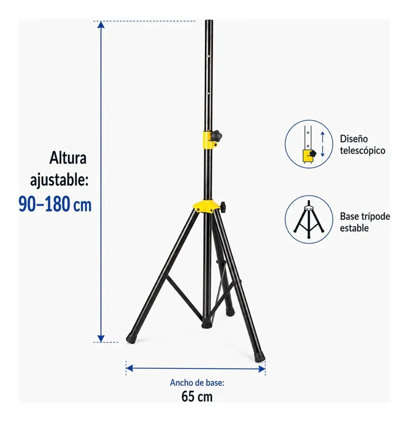 TRIPODE AJUSTABLE PARA EQUIPOS DE AUDIO Y LUZ 90-180 CM - 6