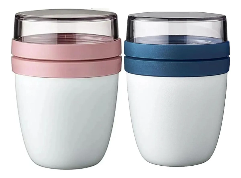 SET DE 2 VASOS PARA YOGURT Y CEREALES 650ML - 1