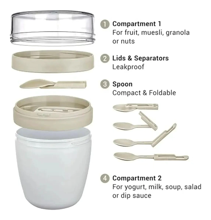 SET DE 2 VASOS PARA YOGURT Y CEREALES 650ML - 3