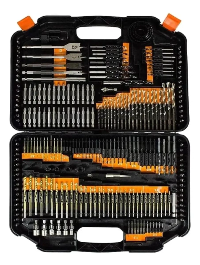 MALETIN PORTATIL CON 246 PUNTAS DE TALADRO Y BROCAS - 1