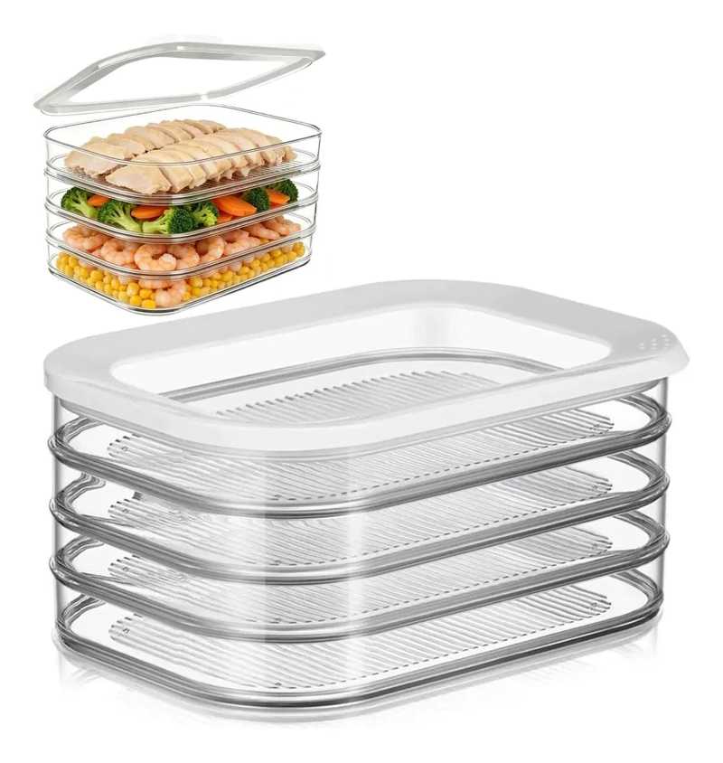 CONTENEDOR APILABLE DE 4 NIVELES PARA ALIMENTOS Y FIAMBRES - 1