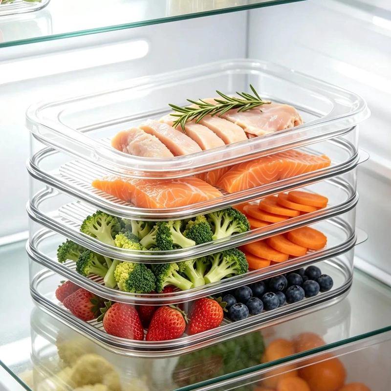 CONTENEDOR APILABLE DE 4 NIVELES PARA ALIMENTOS Y FIAMBRES - 5