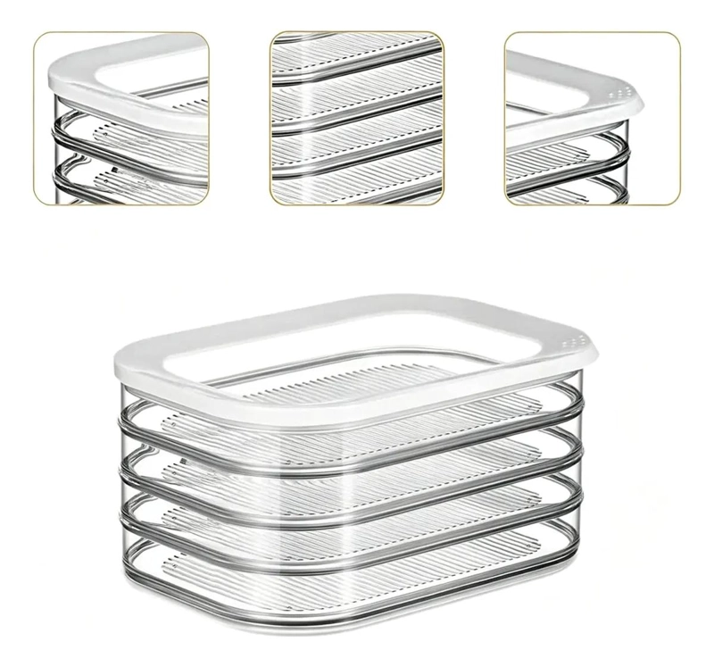 CONTENEDOR APILABLE DE 4 NIVELES PARA ALIMENTOS Y FIAMBRES - 6