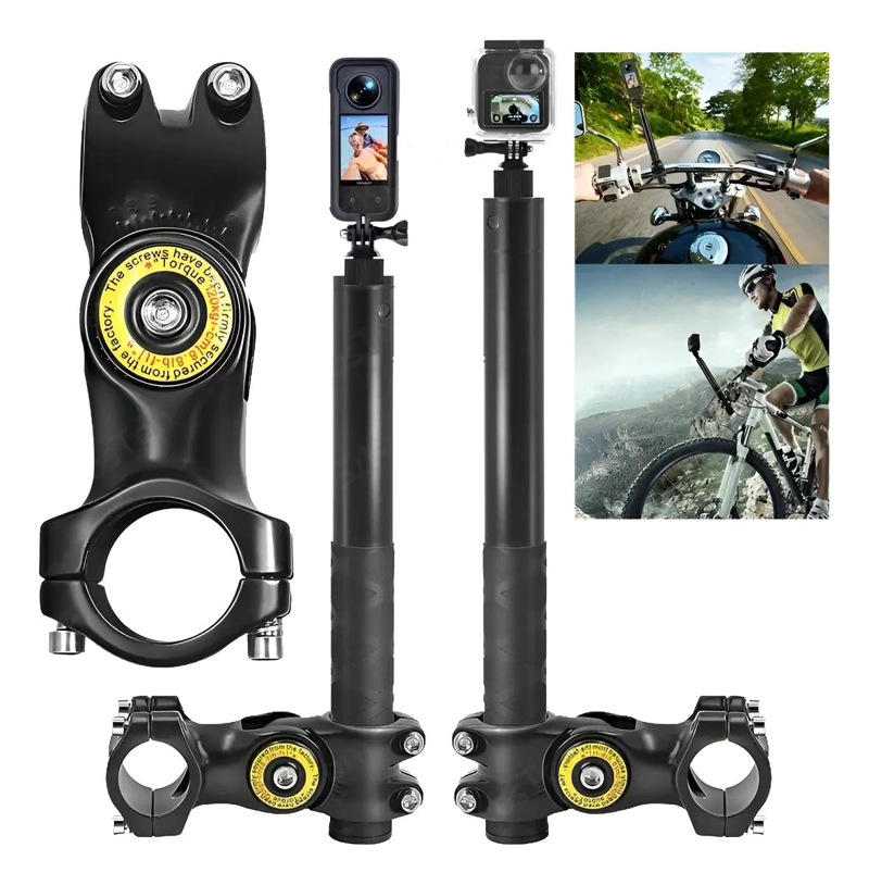 KIT SOPORTE PARA MOTO Y BASTON SELFIE PARA CAMARAS - 1