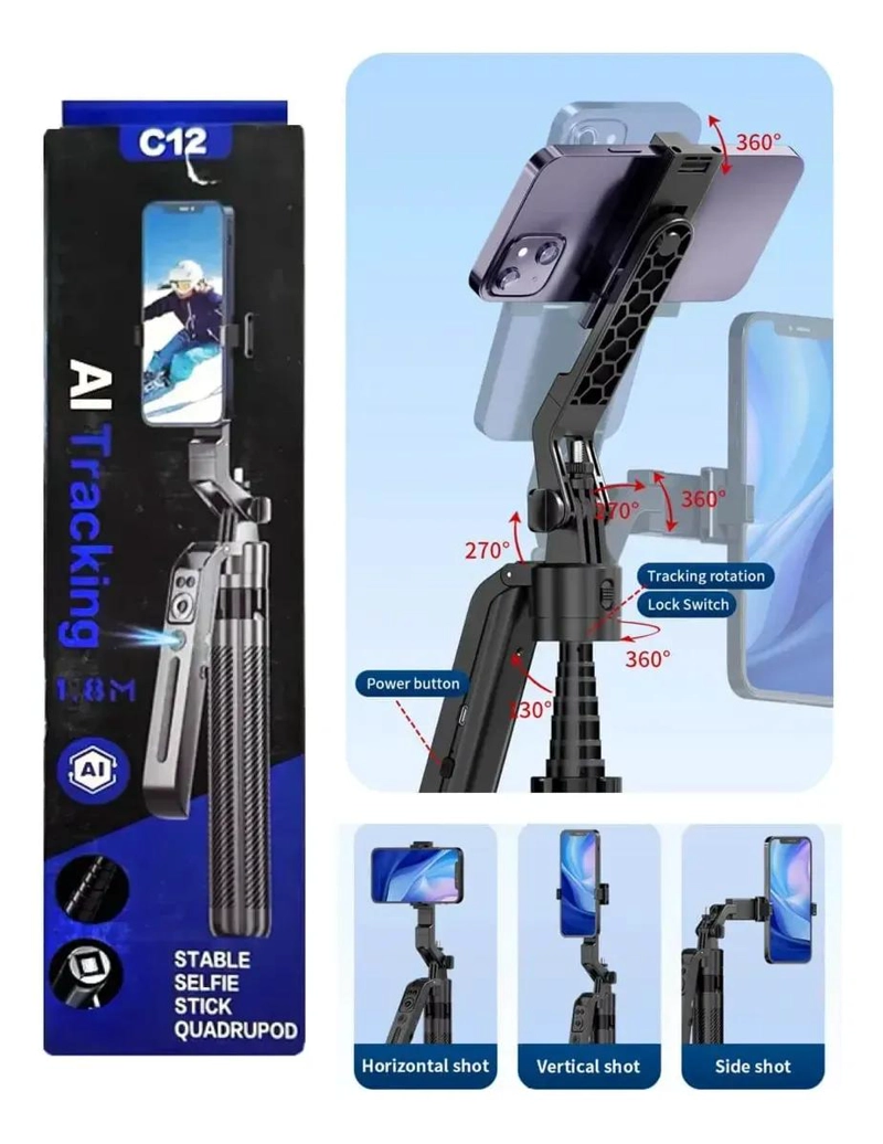 TRIPODE INTELIGENTE CON SEGUIMIENTO AUTOMATICO 360° DE 1.8M - 4
