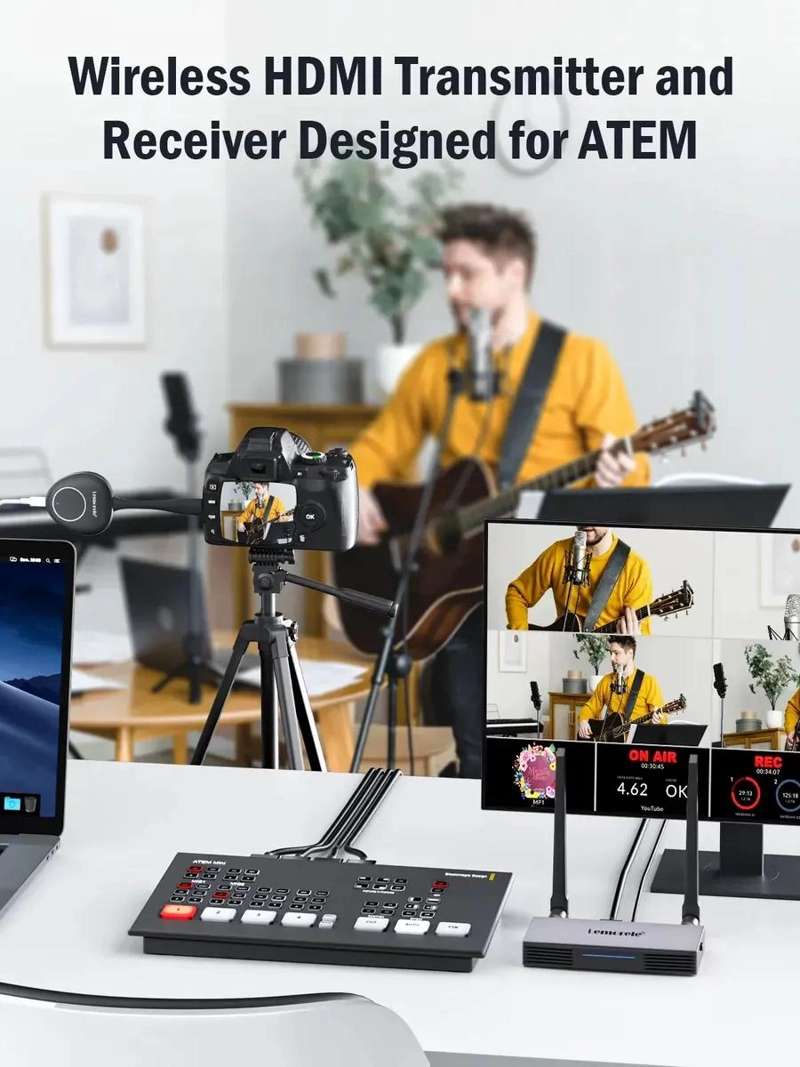 KIT INALAMBRICO TRANSMISOR Y RECEPTOR HD 50M PARA AUDIO Y VIDEO - 3