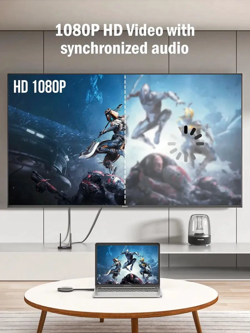 KIT INALAMBRICO TRANSMISOR Y RECEPTOR HD 50M PARA AUDIO Y VIDEO - 7