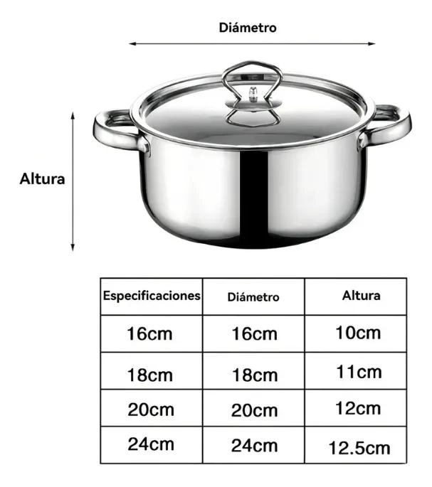 BATERIA DE COCINA ACERO INOXIDABLE 15 PIEZAS - 4