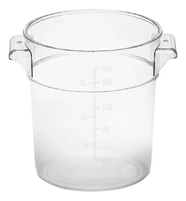CONTENEDOR REDONDO DE POLICARBONATO TRANSPARENTE DE 17 LITROS PARA ALIMENTOS - 2