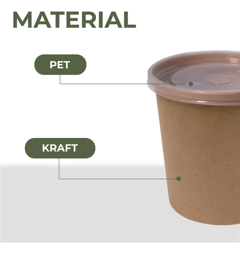POTE RECIPIENTE KRAFT 20OZ CON TAPA PLASTICA 30 UNIDADES - 4
