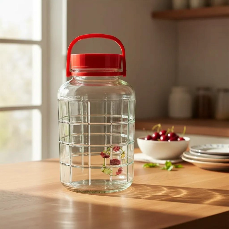 FRASCO DE VIDRIO HERME TICO PARA ALMACENAMIENTO DE 8 LITROS - 1