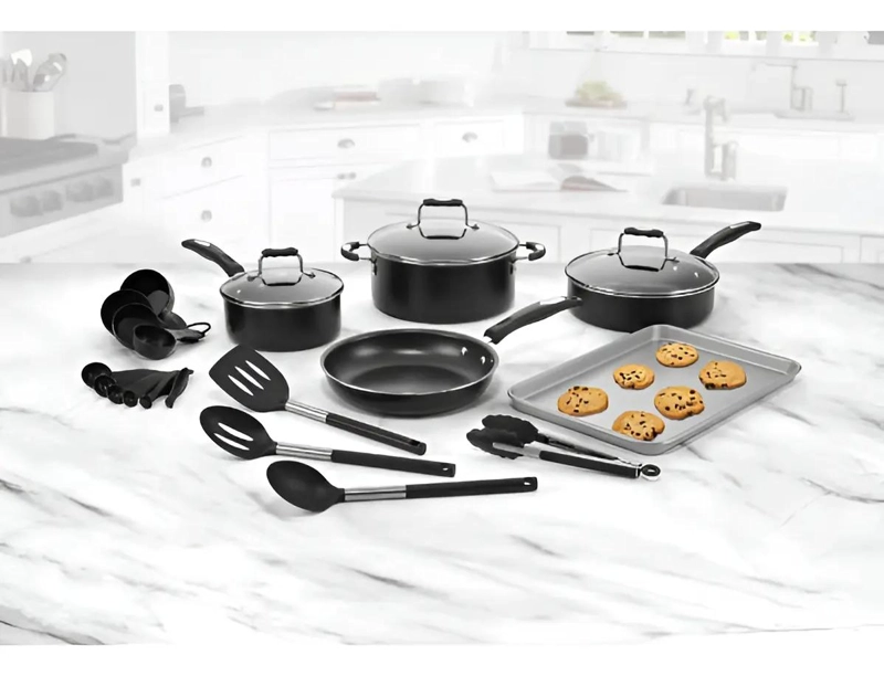 JUEGO DE COCINA COMPLETO 22 PIEZAS EN ACERO INOXIDABLE - 1