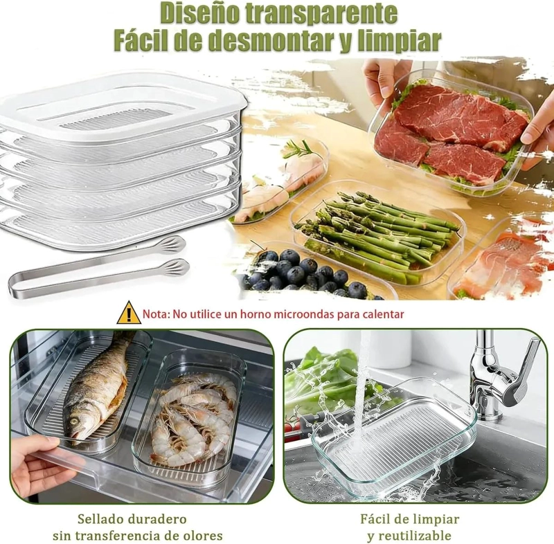 SET DE CAJAS DE ALMACENAMIENTO DE ALIMENTOS EN TRES CAPAS - 4