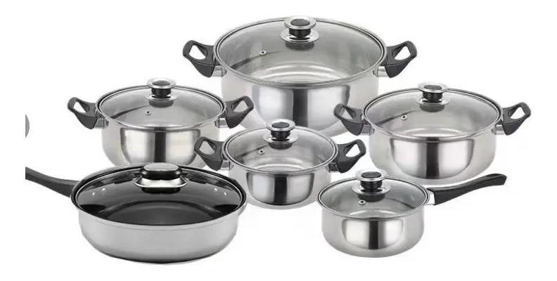JUEGO DE OLLAS DE ACERO INOXIDABLE 12 PIEZAS PARA COCINA - 2
