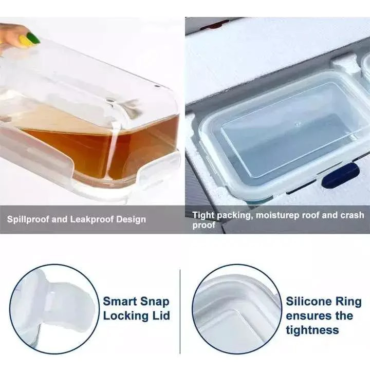 SET DE 3 CONTENEDORES DE VIDRIO HERME TICOS PARA ALMACENAMIENTO - 1