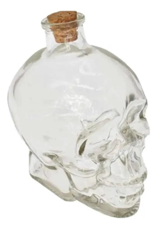 PACK DE 12 BOTELLAS DE VIDRIO CON FORMA DE CALAVERA 100ML - 1