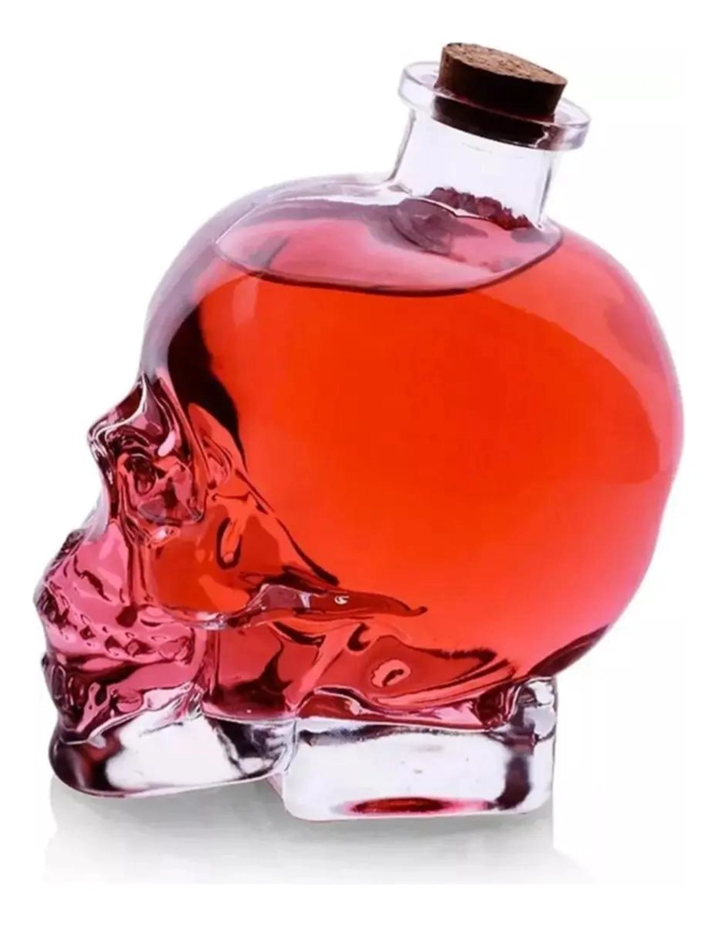 PACK DE 12 BOTELLAS DE VIDRIO CON FORMA DE CALAVERA 100ML - 5