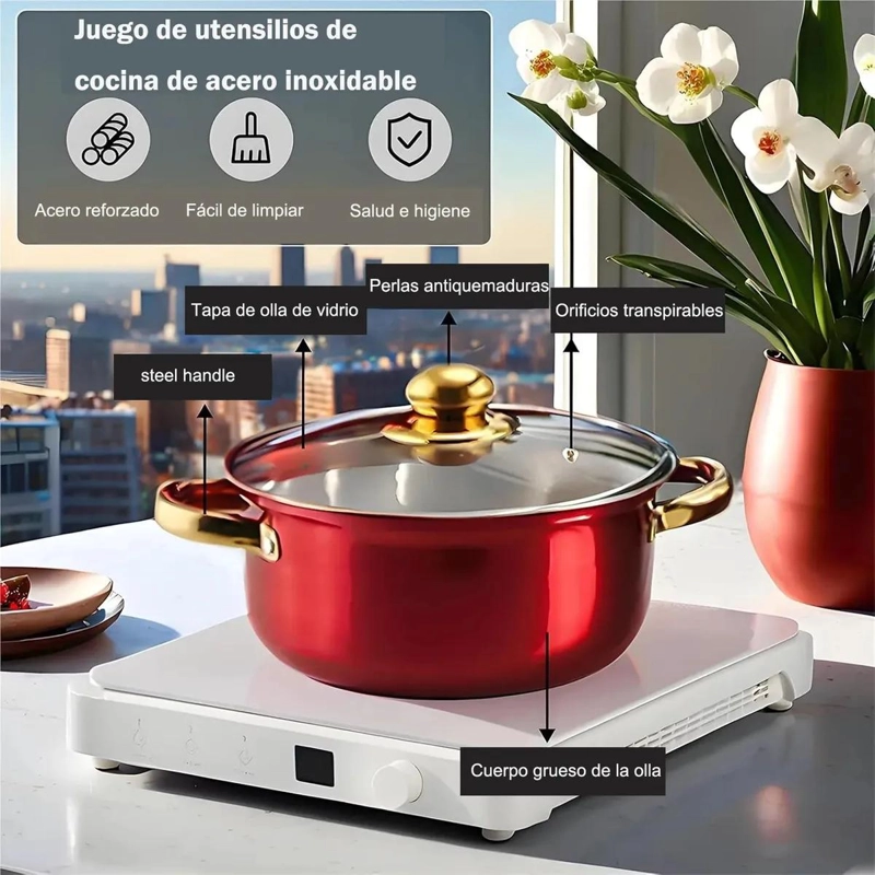 JUEGO DE UTENSILIOS DE COCINA 18 PIEZAS ACERO INOXIDABLE - 4