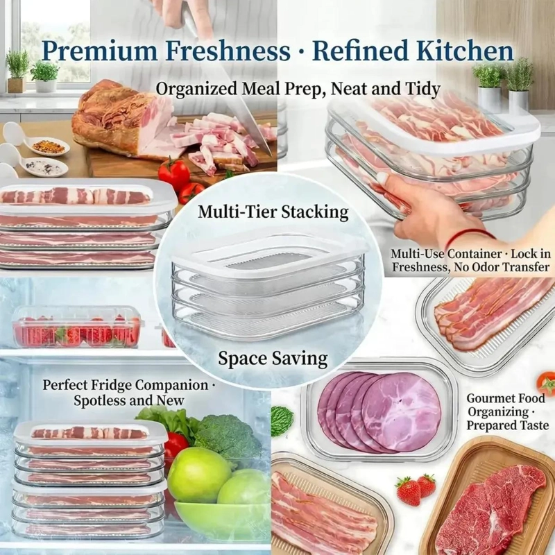 CAJA DE ALMACENAMIENTO MULTICAPA PARA ALIMENTOS CON CIERRE HERME TICO - 4