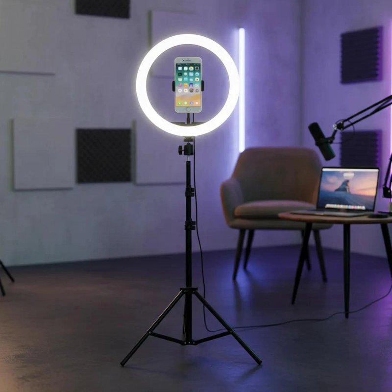 ANILLO DE LUZ LED REGULABLE CON TRIPODE AJUSTABLE DE 30 CM - 7